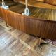 Mid Century Retro Vintage Walnut executive Desk by Morris of Glasgow curved