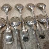 12 silver-plated metal mocha spoons, Ercuis Valencay silversmith, 10cm