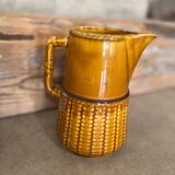 Old pitcher - vintage jug / ceramic slip Sarreguemines