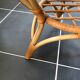 Table basse rotin et formica vintage 1970