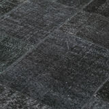 Tapis turc surteint fait à la main 193 cm x 300 cm tapis patchwork noir