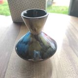 Small ceramic soliflore vase with narrow, constricted neck