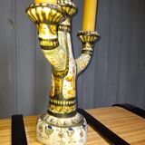 Keraluc quimper faience candlestick