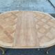 Round extendable dining table Louis XV stripped in solid cherry wood 1960