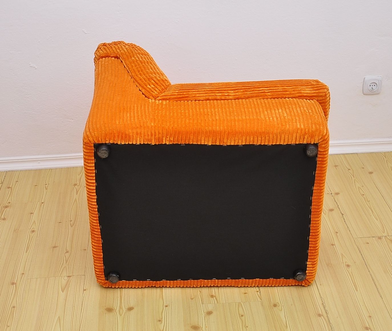 Mid-century orange corduroy modular sofa, 1970s