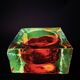1960s Big Handcrafted Square Ashtray in Uranium Murano Glass by Mandruzzato