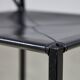 Chaise de salle à manger italienne postmoderne en cuir noir en forme de « X », années 1980
