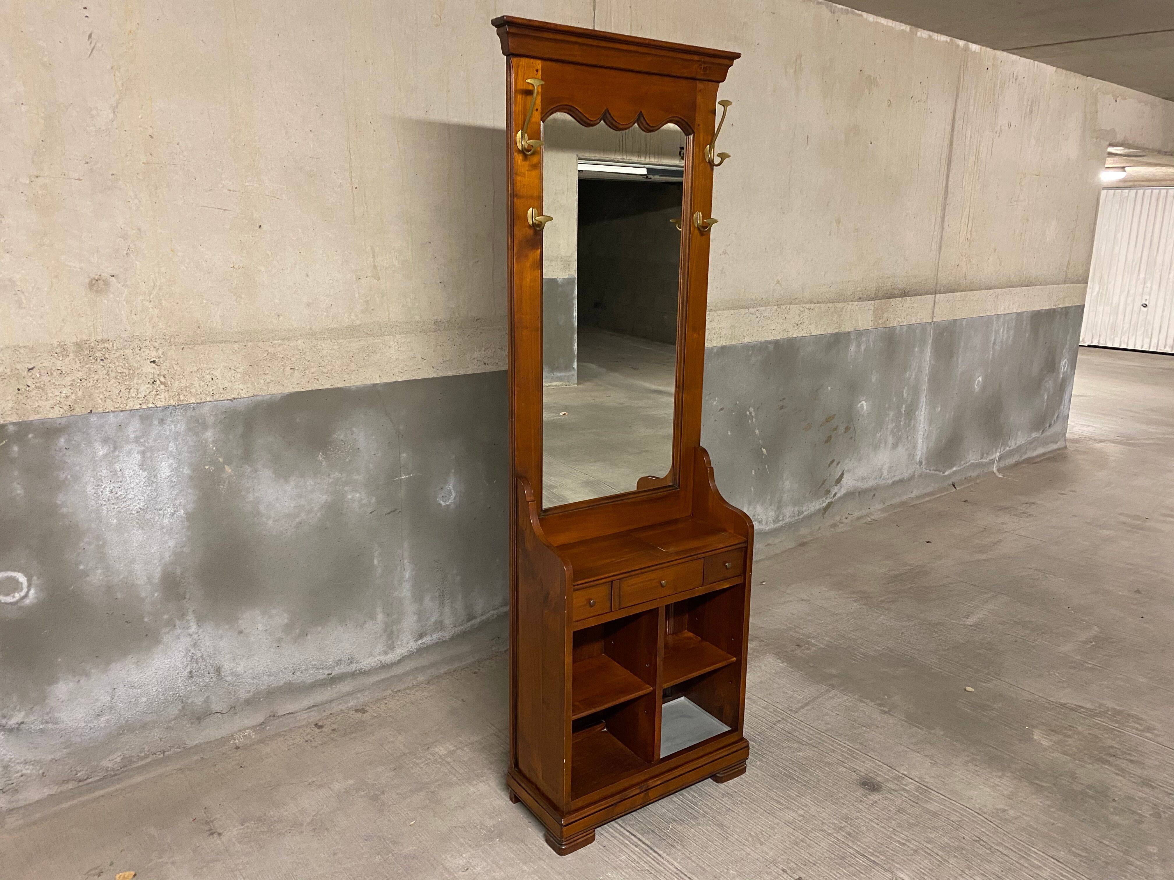 vintage 1970s walnut entrance locker room