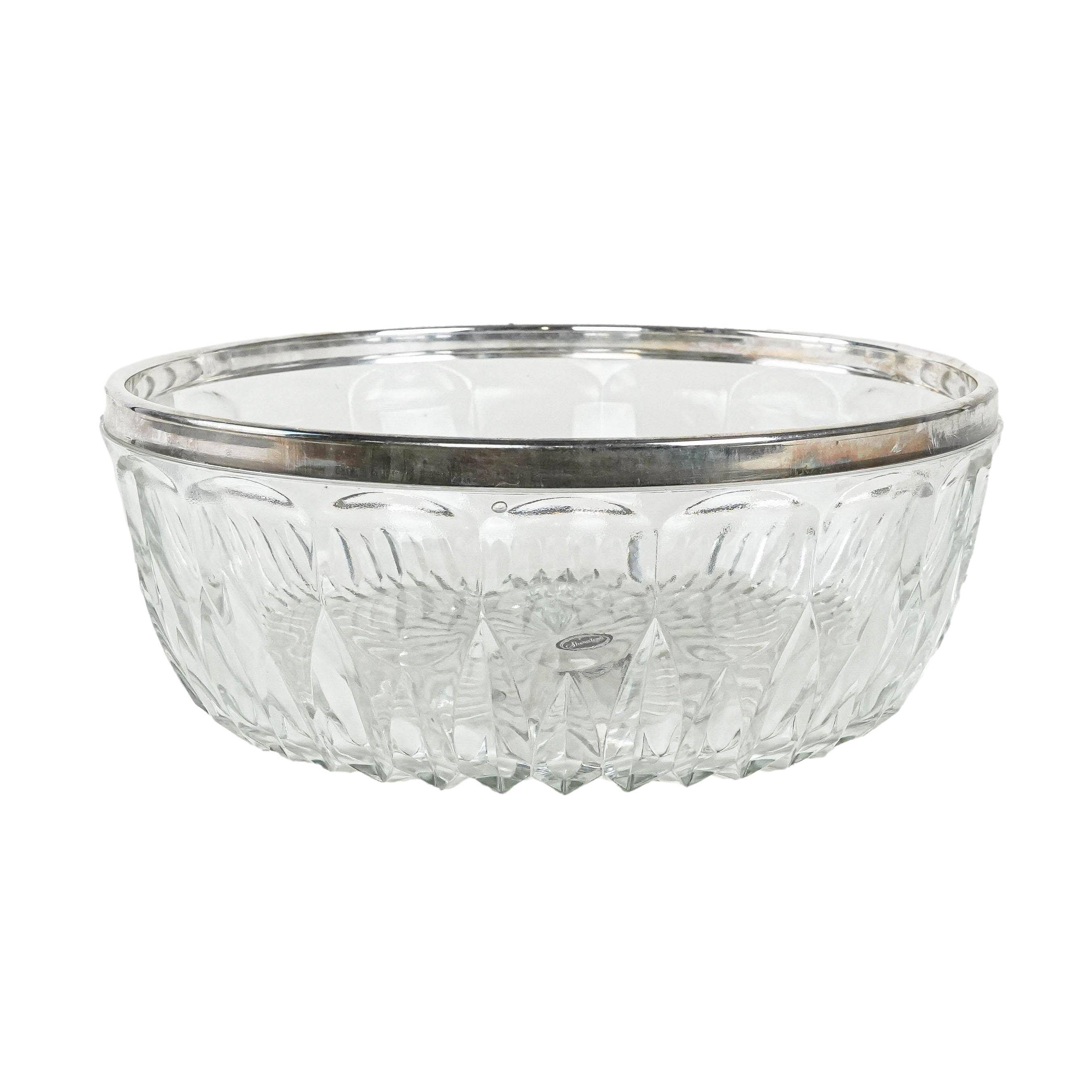 Crystal bowl, Italian design, 1960s, made in Italy