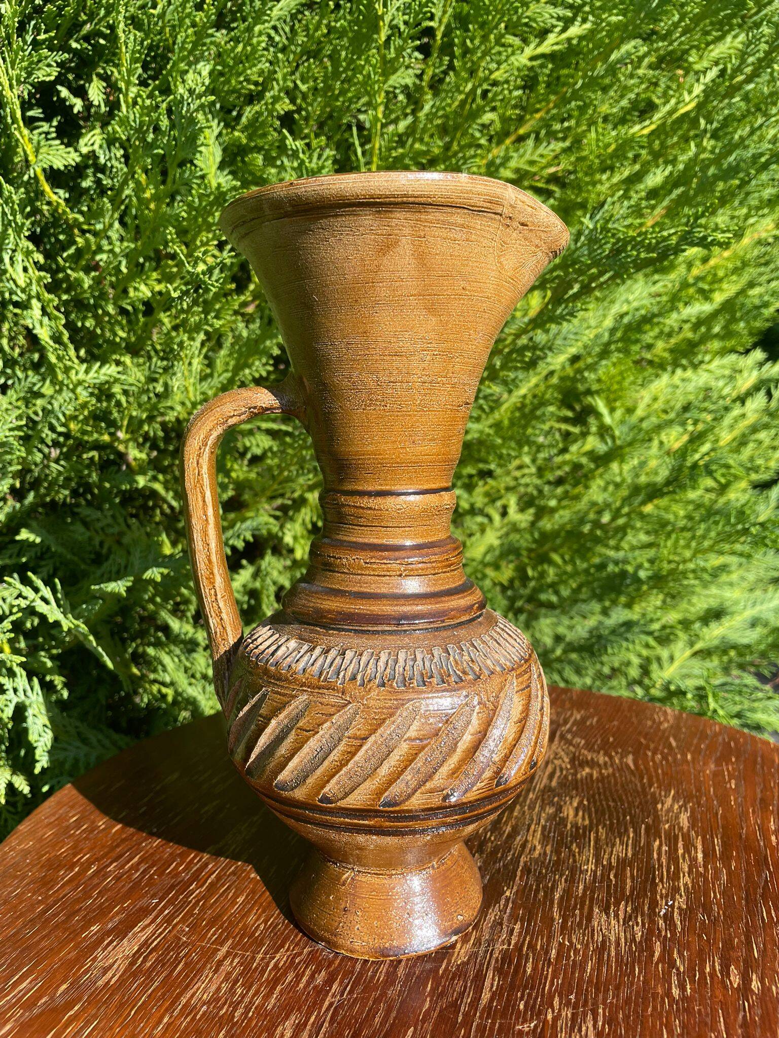 Handcrafted stoneware pitcher