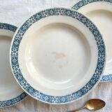 6 assiettes creuses terre de fer bleu longchamp modèle « rené »