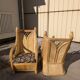 Pair of rattan armchairs