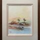 Watercolor painting "animated Orientalist landscape" signed (to decipher) + frame
