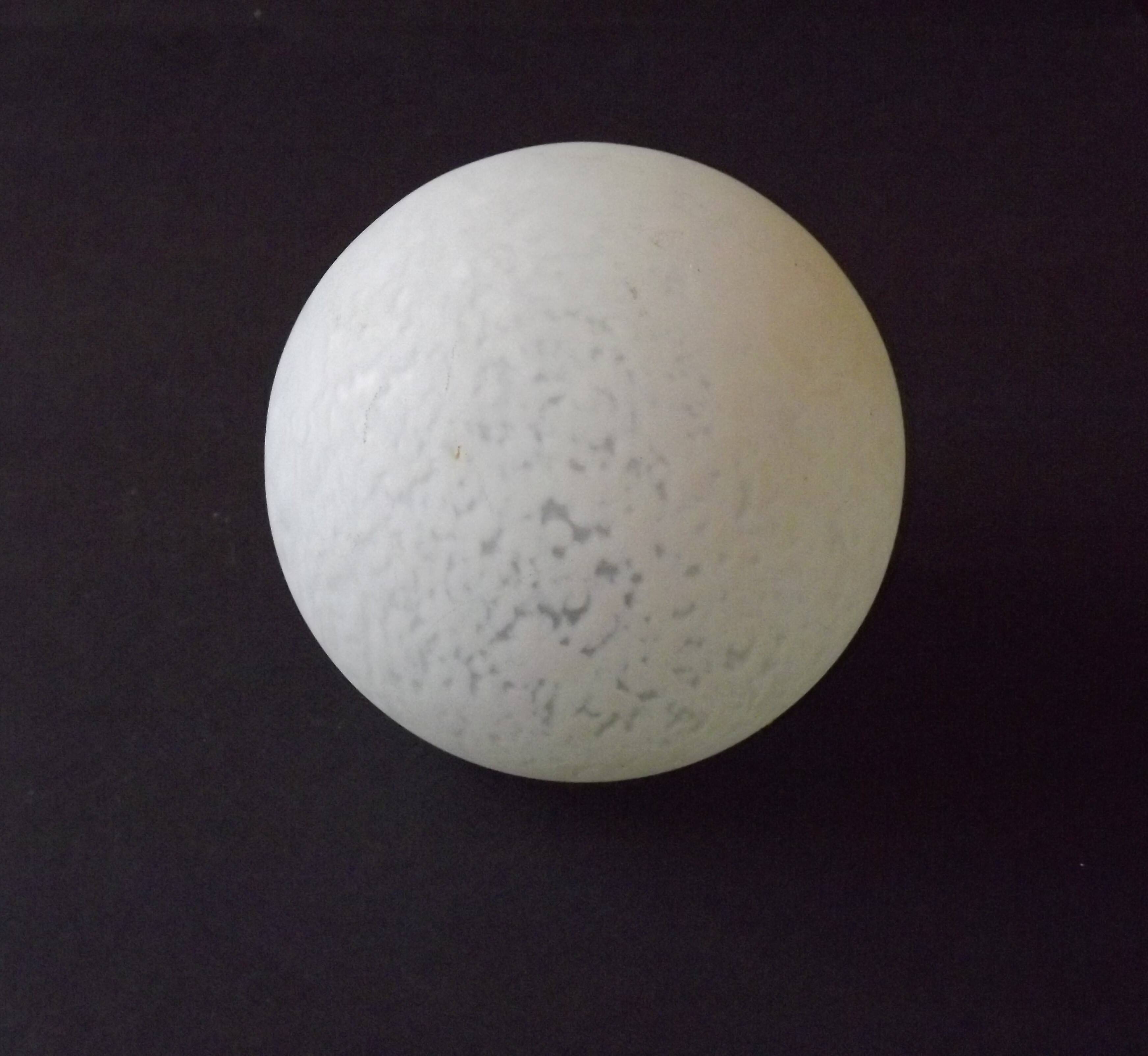 French vintage white Clichy glass ball-shaped replacement shade for lamps.