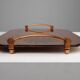 Art Deco Mirrored Glass and Copper Tray, Belgium ca. 1920