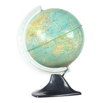 Globe lumineux en plastique, Tchécoslovaquie, années 1960