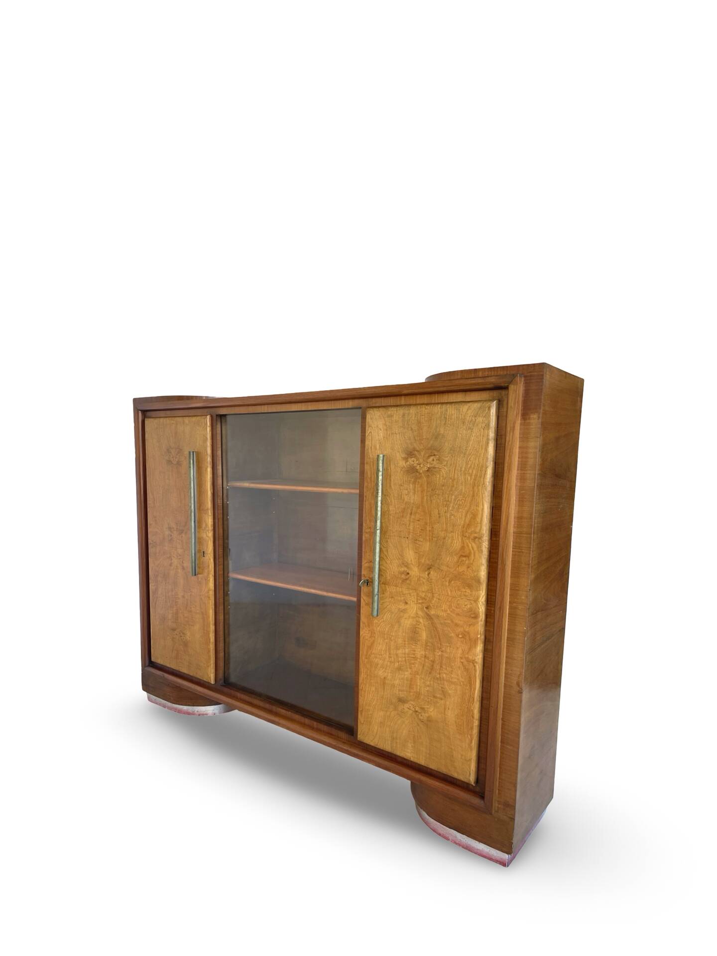 Striking Art Deco birch wood sideboard