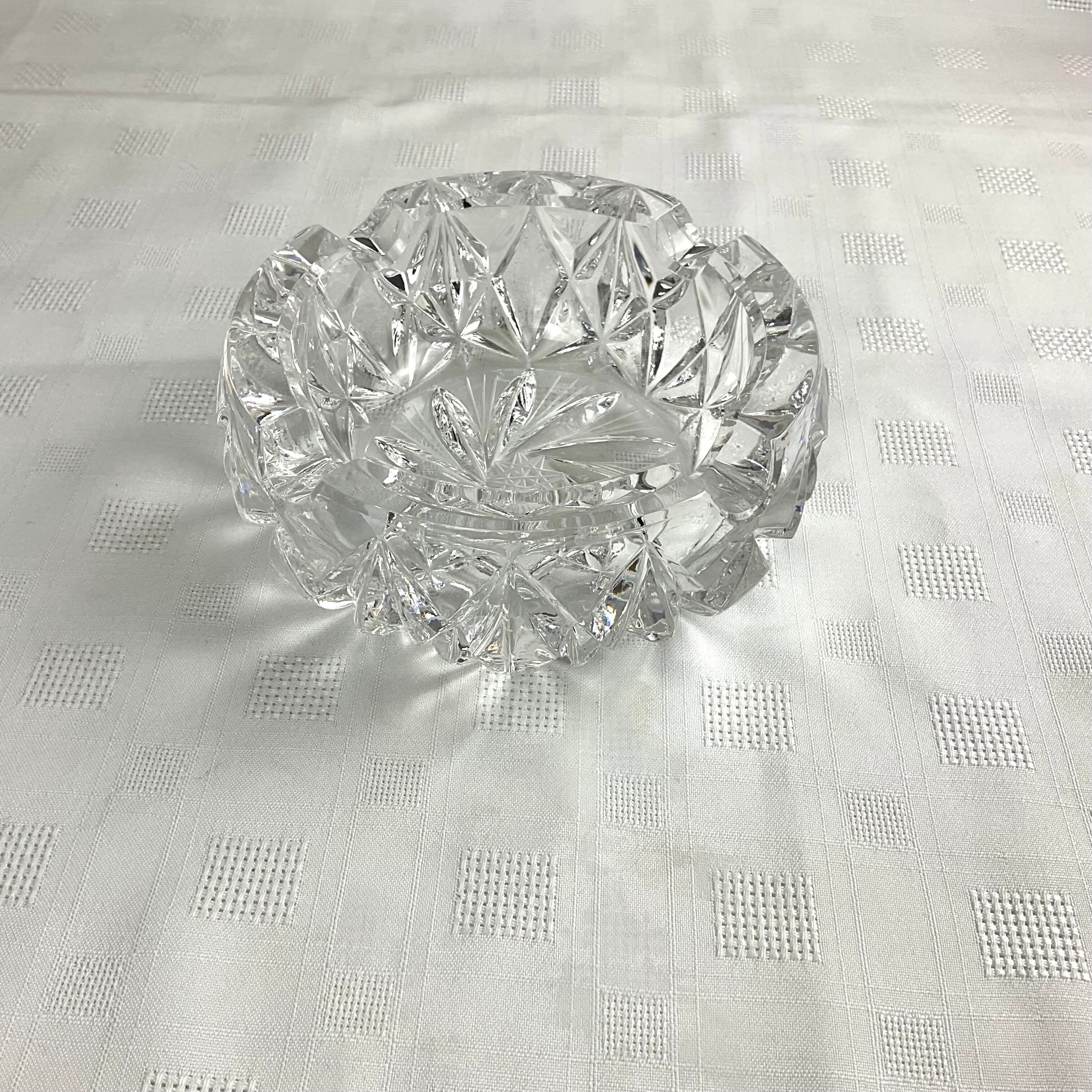 Solid crystal ashtray