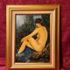 Oil painting on canvas Female nude framed signed