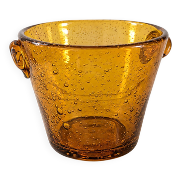 La Rochère – Amber bubble ice bucket from the 1970s