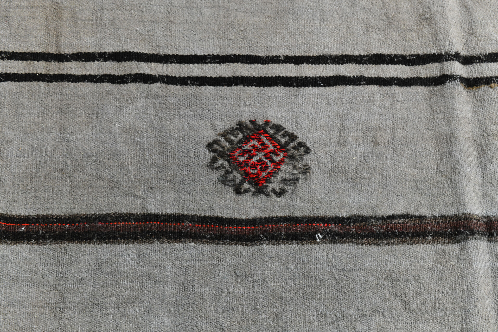 6x12 Gray & Black Modern Hemp Rug, 184x379Cm