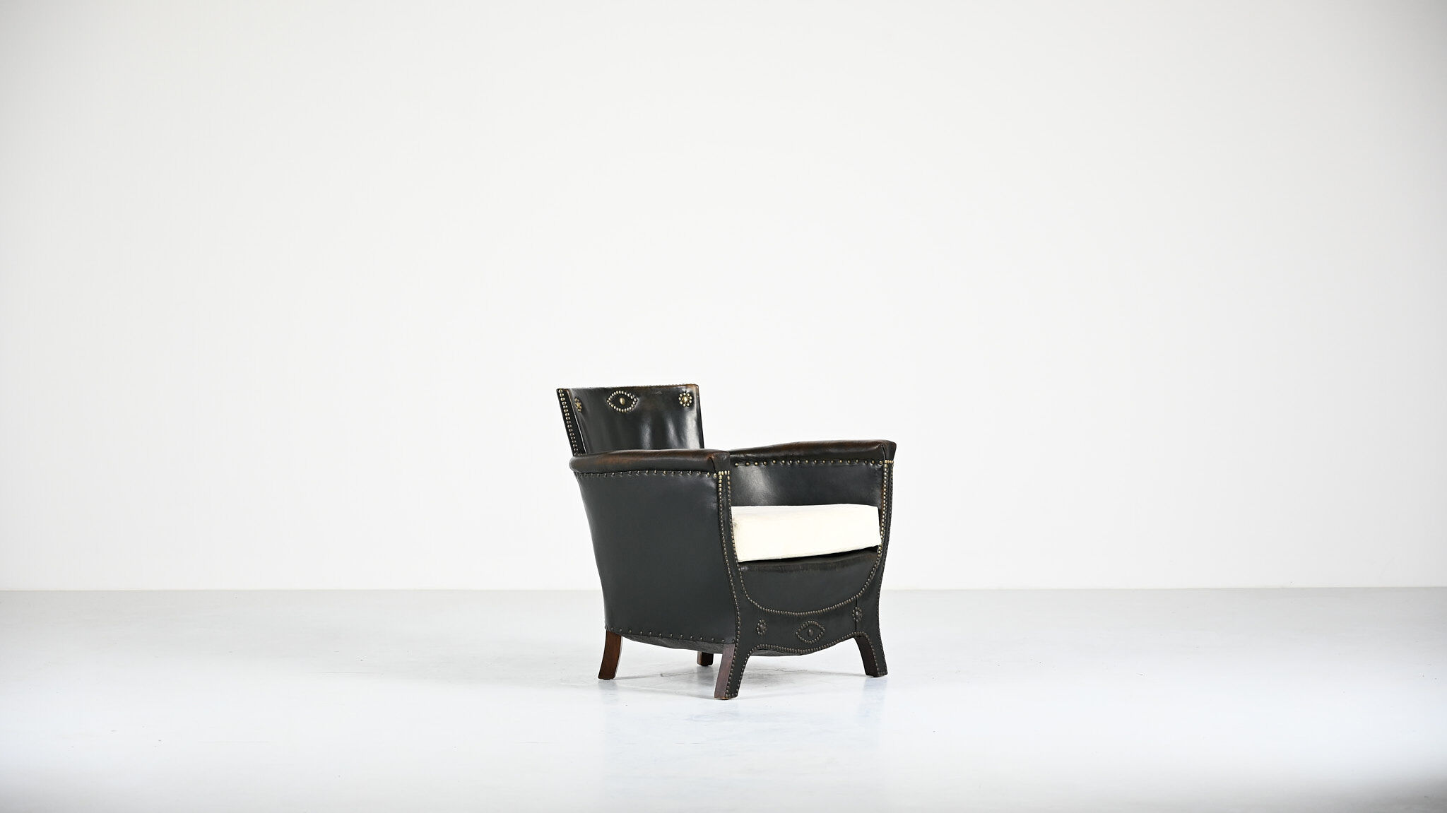 Otto Schulz leather club chair, for Boet. Sweden, C.1940