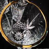 lemonade service, pitchers and glasses, in Lorraine crystal, the Grand Dukes, gold border