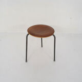 Teak and metal tripod stool, Denmark 1960's