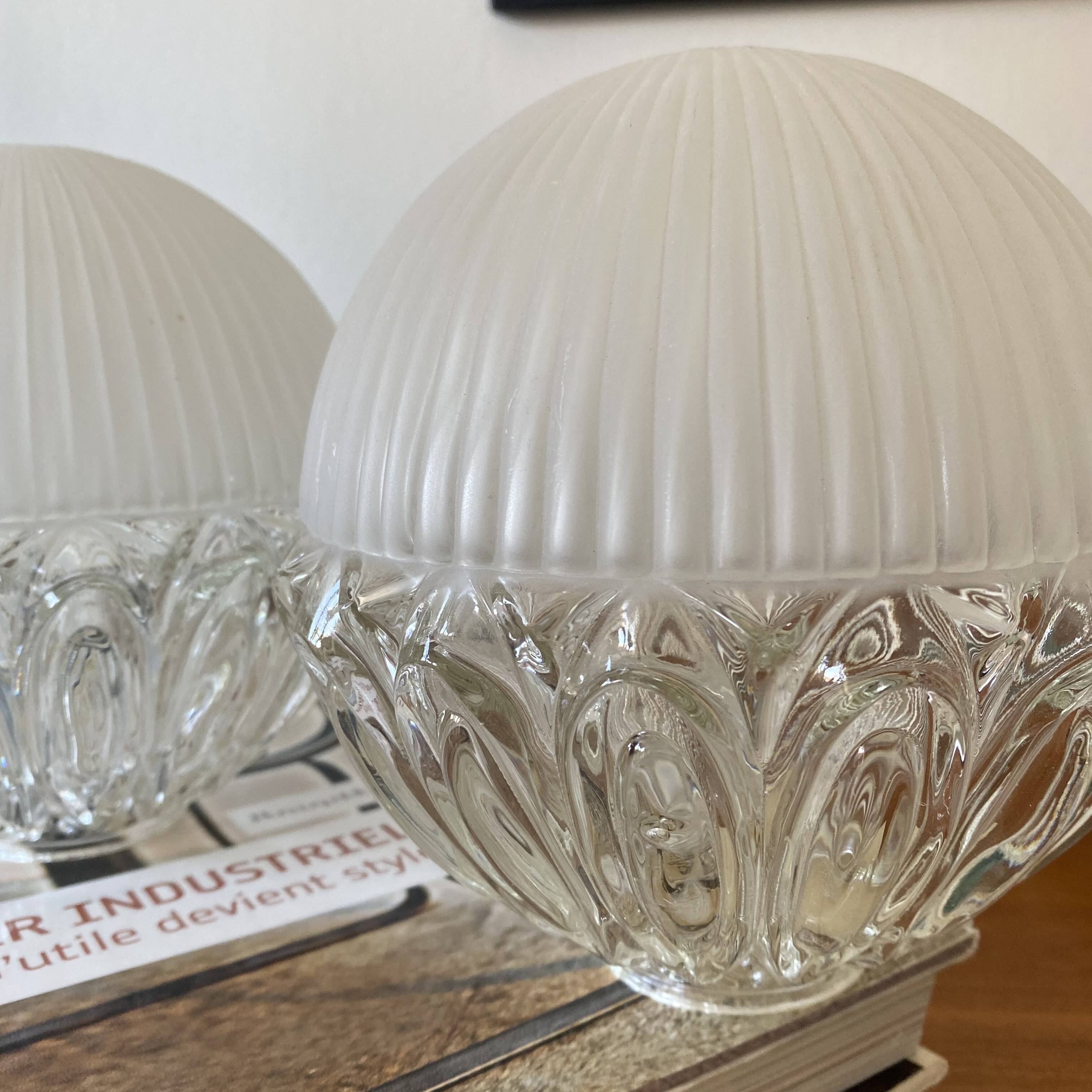 3 antique glass globes for wall lamp chandelier