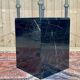 1970s square dining table, marble base and beveled glass top