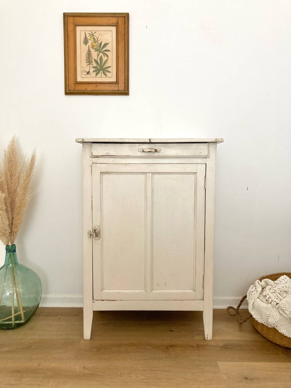 Antique patinated jam cupboard