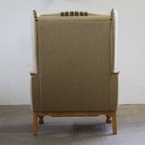 Vintage 1960s set of low & high back lounge chair oak, style of Henning Kjærnulf