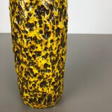 Pottery Super Yellow Color Fat Lava Multi-Color Vase Scheurich WGP, 1970s