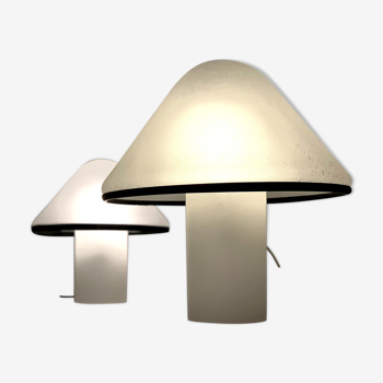 Lot de 2 Lampes "champignon" en verre de Murano de l'atelier Leucos (dispo à l'unité ou en lot)