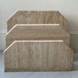 Travertine magazine holder, italy 1970