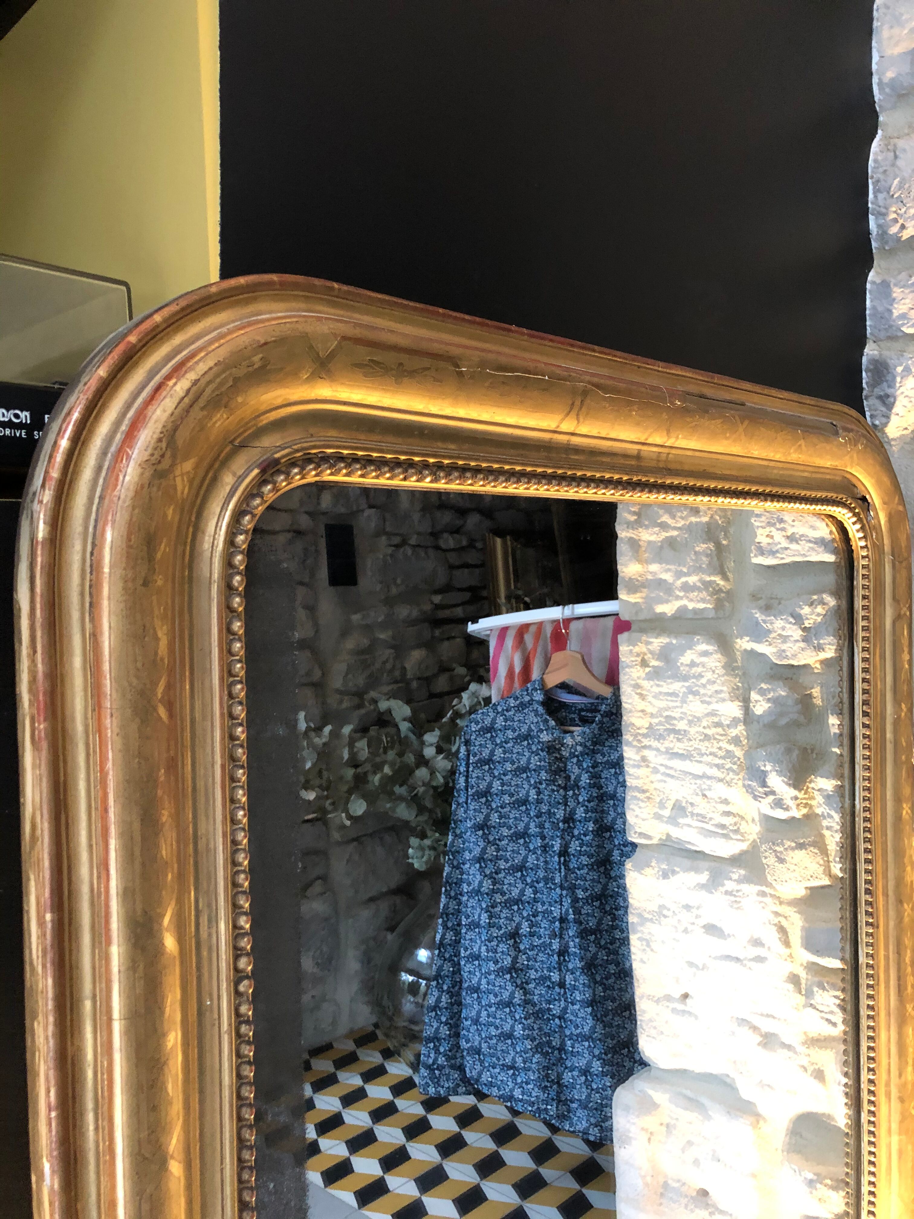 Louis Philippe mirror with gold leaf