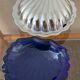 Beurrier vintage coquillage en verre et inox