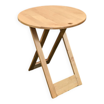 Table pliante design “Suzy” Adrian Reed bois blond vintage 80