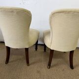 Pair of toad armchairs without armrests