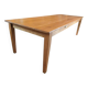 Solid oak farmhouse table, gilded and patinated, two drawers, 260 x 100 cm