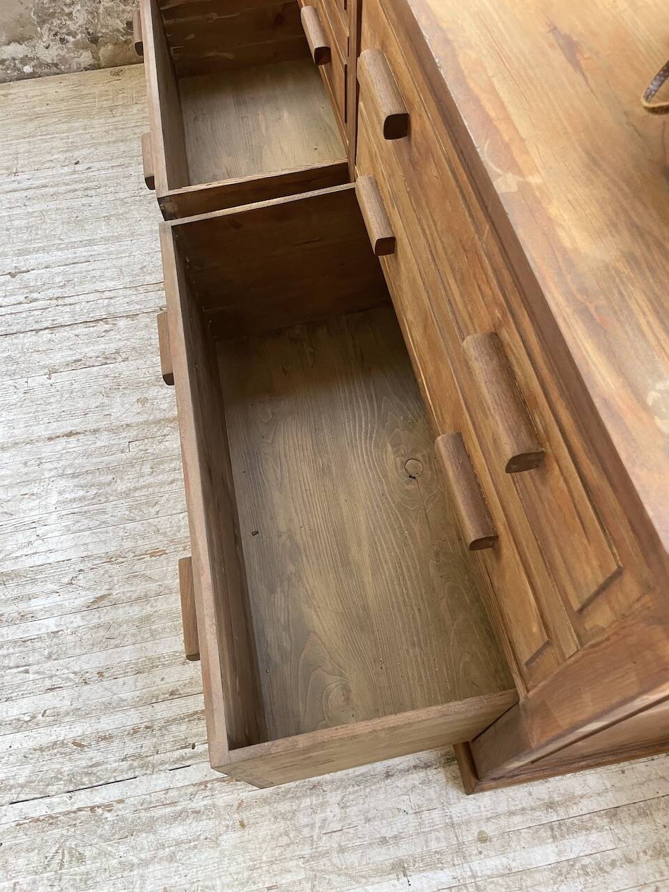 50s pitch pine haberdashery cabinet