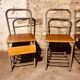 4 "Diana n° 325" designer chairs, 1950s boarding school chairs with drawers