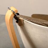 Sigurd Ressell Falcon Chair with Ottoman in brown leather for Vatne Møbler