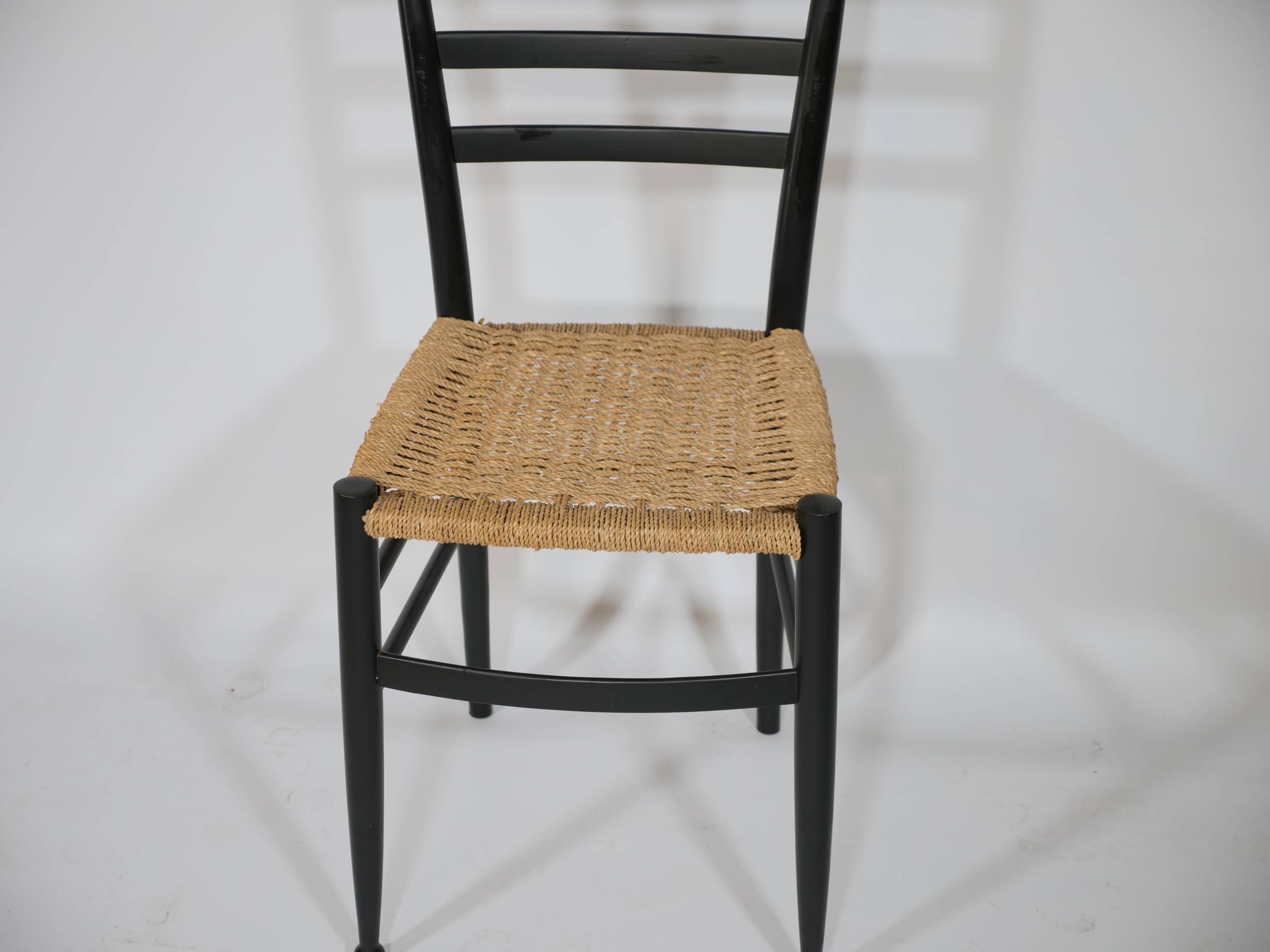 B&B Italy Wicker Chairs Table Colorful Mid-Century Design 60s 70s, Set of 5