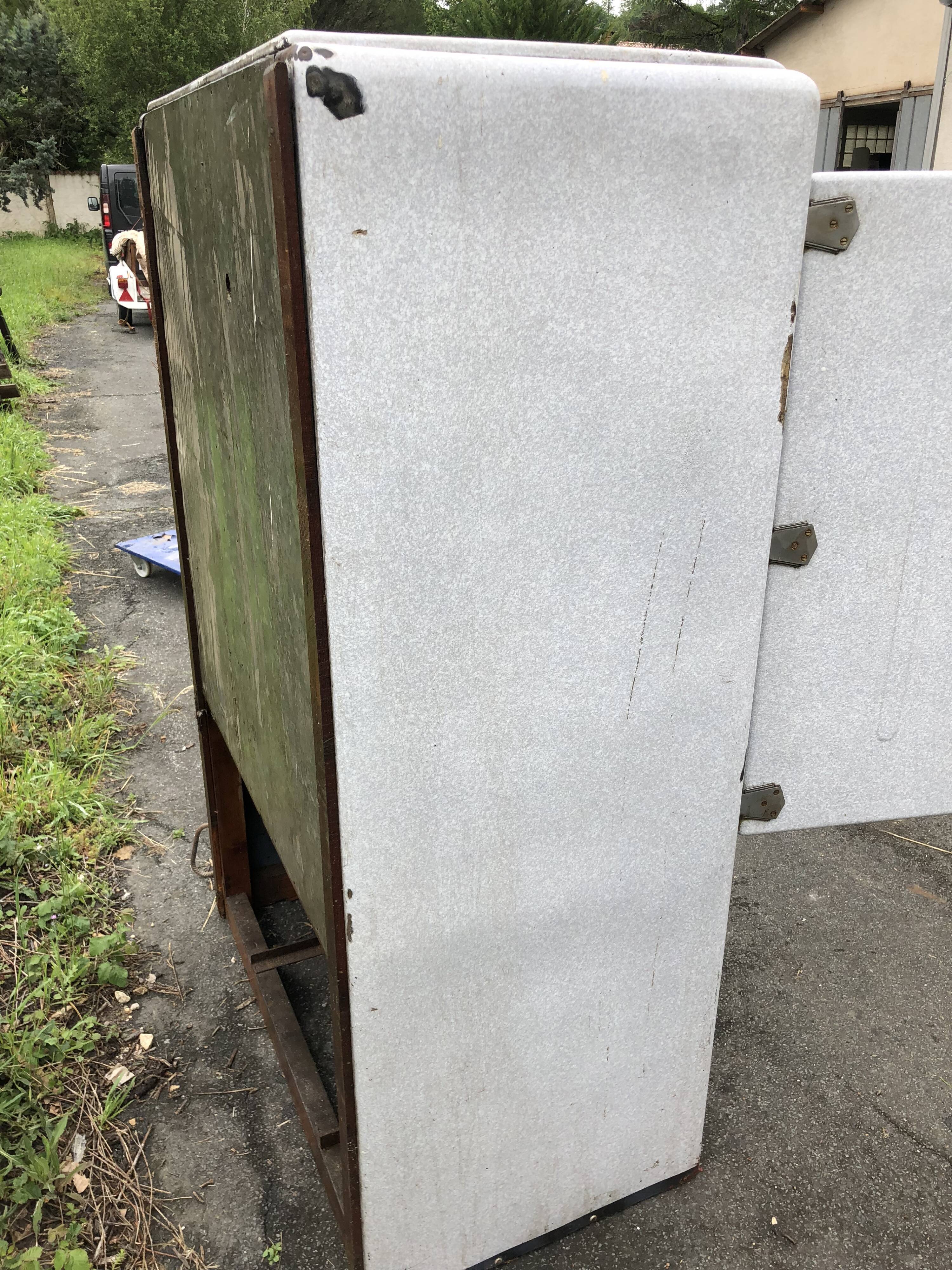 Fridge cabinet antique enamel furniture of metier