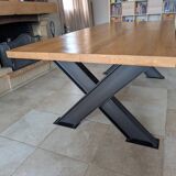 Solid Oak & IPN Steel Table - 200 x 100 - Artisan Creation
