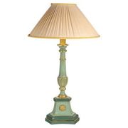 Carved, lacquered and gilded wooden lamp, 1950-1960, Louis XVI style.