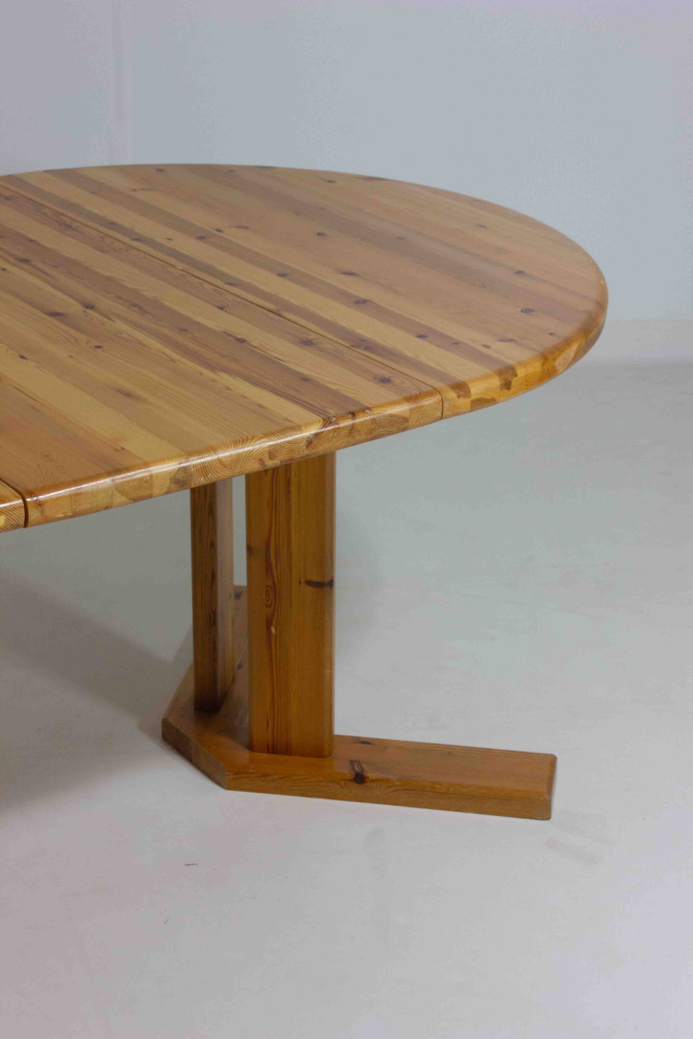 Extendable pine dining table by Rainer Daumiller, 1970s
