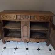 Antique Louis XV style sideboard in oak and walnut – 19th century / Early