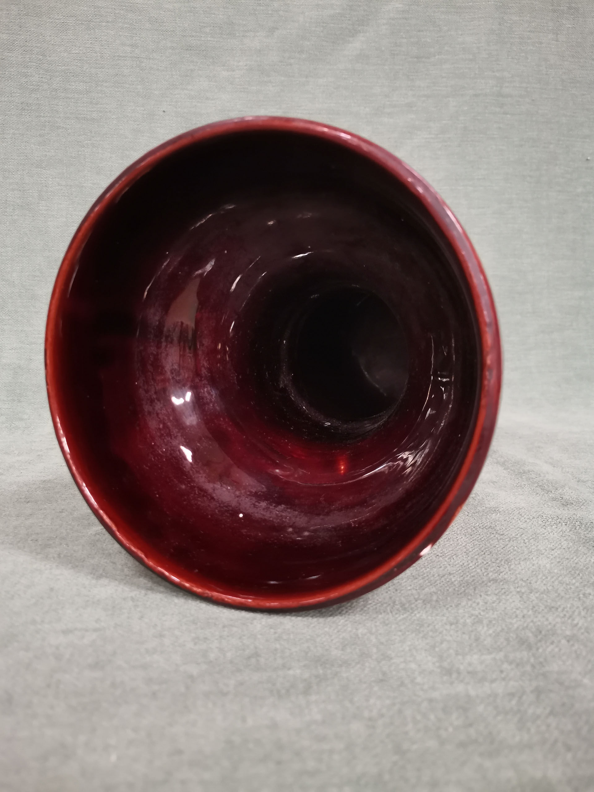 Vase in Vallauris earthenware signed orange and turquoise